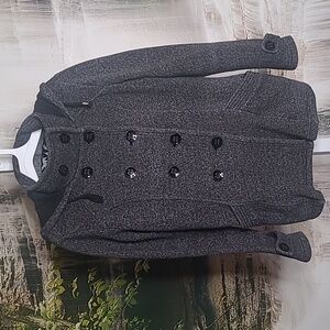 Sebby Womens Small black double button up long sleeve winter coat